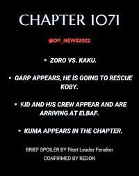 ONE PIECE 1071 BRIEF SPOILER BY 