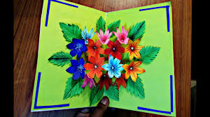 Starting with the two largest center bouquet pieces slide them together. Diy Flower Bouquet Pop Up Card Paper Crafts Handmade Craft Youtube Paper Crafts Diy Handmade Crafts Pop Up Flower Cards