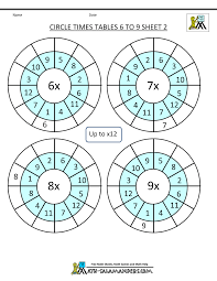 Times Table Worksheet Circles 1 To 12 Times Tables