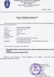 20 contoh surat keterangan ahli waris terlengkap contoh. Surat Kematian Dan Keterangan Docx Document
