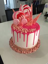 My Katherine Sabbath Inspired Cake For A Candy Bar Table At A Baby Shower Vanilla Sponge Cake With Buttercream Icing And Ganache Cake Sweet Cakes Candy Cakes