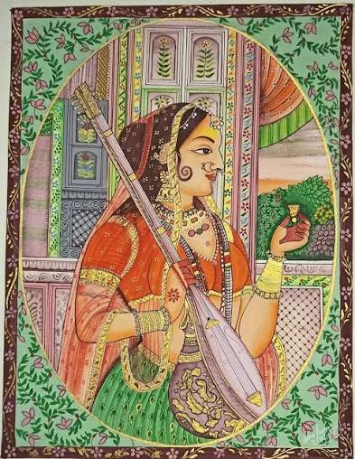 Ragini_Ragamala Rajasthan Miniature Ethnic Folk Art