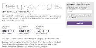 Spg Exclusive Member Promo Targeted I Got 2 Free Nights
