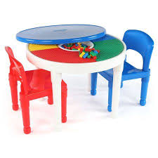 Humble Crew Kids 2 In 1 Plastic Lego Compatible Activity Table And 2 Chairs Set Walmart Com Kids Activity Table Kids Table And Chairs Lego Activity Table