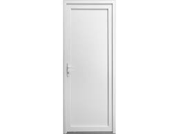 Porte De Service En Pvc Blanc 215 X 090 Cm Porte Pleine Poussant Gauche
