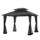 Farrington 10 ft x 12 ft Hardtop Gazebo in Graphite with Mosquito Netting Incl    A102001702 Hampton Bay