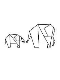 Could Be A Really Cute Tattoo Geometric Origami Tape Wall Art Origami Elephant