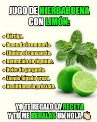 Jugo de hierba buena con Limón, receta en el primero comentario…