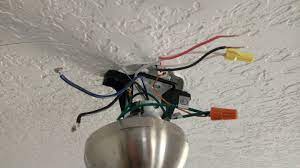 Ceiling fans are often equipped with a separate light kit that hangs beneath the fan. Installing A Light Fan Combo Switch Red Black White Wires Home Improvement Stack Exchange