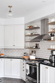 Modern Farmhouse Kitchen Makeover Painted Cabinets White Subway Tile With Dark Grout Rus Trendy Kitchen Tile Best Kitchen Cabinets Black Kitchen Countertops