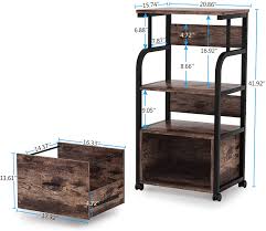 (visible ends that are to be finished to match the cabinets) must be specified per side per cabinet. Buy Tribesigns Mobile File Cabinet With Printer Shelf 3 Tier Printer Stand With Legal Size Drawer Rolling Filing Cabinet Printer Cart With Storage Shelves For Home Office Kitchen Rustic Brown Online In
