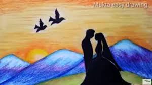 How To Draw Scenery Of Sunset With Oil Pastel Step By Step Easy Draw Youtube