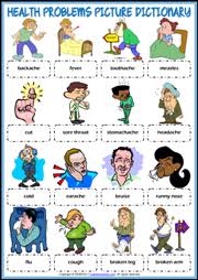 English as a second language (esl) grade/level: Health Problems Esl Vocabulary Worksheets