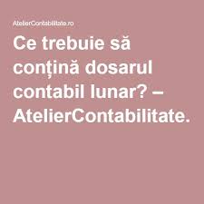 Ce Trebuie Să Conțină Dosarul Contabil Lunar Lunar