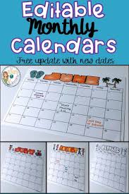 Monthly Calendar Template 2020 2022 Teacher Calendar Calendar Lessons Calendar Template