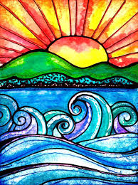 Aceo Original The Horizon 1 Collage Art Mixed Media Card Art Painting Crafts