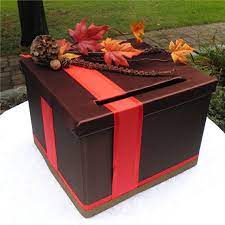 Wedding Fall Harvest Card Box Keepsake Box Wishing Well Leaves Pinecones Branches Customize Card Box Wedding Wedding Boxes Wedding Cake Cards