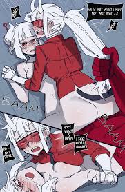 helltaker, azazel (helltaker), loremaster (helltaker), lucifer (helltaker),  mr.skull - Rule 34 World