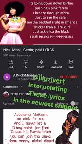 Nicki minaj, bebe rexha & afrojack) david guetta, bebe rexha, afrojack, nicki minaj. The Newest Snippet Uses Lyrics From A Nicki Minaj Song Liluzivert
