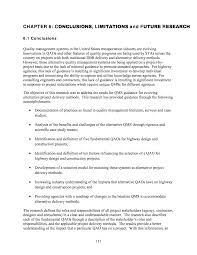 Afterwards the research problem formulation and the research question are presented. Chapter 6 Conclusions Limitations And Future Research Alternative Quality Management Systems For Highway Construction The National Academies Press