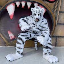 White Tiger Furry Full Suit With Head, Tail , Clothes and Paw Cosplay Tiger  Clothes Fursuit Tiger Clothes - Etsy Israel