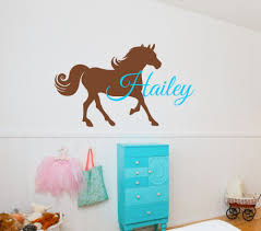 Personalized Name Horse Wall Stickers For Kids Room Boys Girls Bedroom Custom Horse Baby Wall Decal Vinyl Horse Wall Decals Horse Room Decor Kids Wall Decals