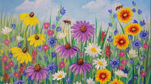 Pin By Amber Magnolia On Craftables Wildflower Paintings Canvas Painting Projects Flower Painting