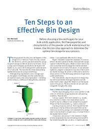 Pdf Ten Steps To An Effective Bin Design Hogg Andritz