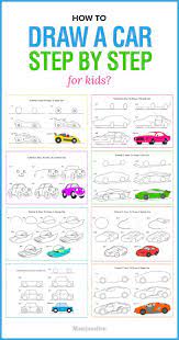 How To Draw A Car Step By Step For Kids Car Drawing Kids Cartoon Drawing For Kids Drawing For Kids