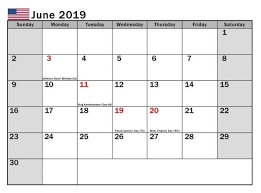 June 2019 Us Holidays Calendar Us Holiday Calendar Holiday Calendar Printable Holiday Calendar