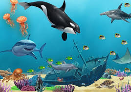 Ocean Mural Kids Peel And Stick Undersea Wall Mural Ocean Mural Ocean Kids Room Ocean Themed Bedroom