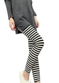 Black And White Striped Tights Horizontal Robot Check Striped Leggings Ankle Length Leggings Leggings Are Not Pants