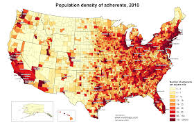 Number Of Adherents Per Square Mile 2010 Bible Belt Map Greatful