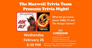 Community contributor can you beat your friends at this quiz? Trivia Night Featuring 1980s Tv And The Hunger Games Montgomery Convention Center District