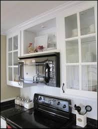 Shelf Above Microwave Example Of Open Storage Over An Above The Range Microwave More Home Kitchen Renovation Kitchen Cabinet Design