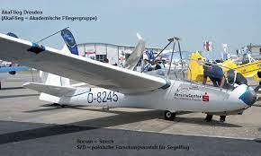 Der flugschüler sitzt vorn, der fluglehrer hinten. Pzl Bielsko Szd 9 Bocian Segelflugzeug Als Mitteldecker Aus Holz