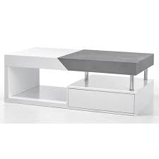 9 99 317 plus d options. Table Basse Modulable En Chene Laque Blanc Mat Et Beton L 120 X H 43 X P 60 Cm Cdiscount Maison