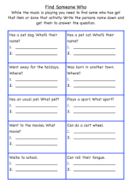 Find someone in your class who plays basketball, has a birthday in december, doesn't like tomato and more with this printable english worksheet. Free Teachers Term Planner And First Day Activities First Day Activities Free Teacher Speaking Activities
