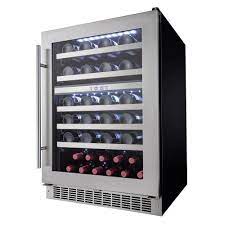 Silhouette Professional 51 Bottle Dual Zone Built In Wine Cellar Dwc053d1bsspr The Home Depot Dual Zone Wine Fridge Integrated Wine Cooler Wine Fridge