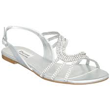 Krackers D Leather Diamante Sandals Silver Wedding Shoes Flats Ivory Wedge Wedding Shoes Diamante Sandals