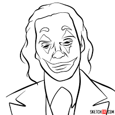 How To Draw Joker Joaquin Phoenix Sketchok Step By Step Drawing Tutorials Joker Art Drawing Joker Drawings Joker Art