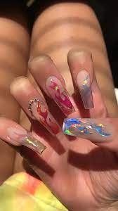 Flame Nails Nails Acrylic Diamond