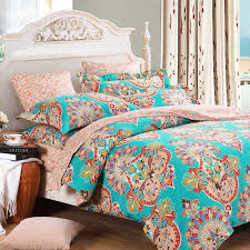 Find turquoise bedding quilts, comforters and duvet covers. Turquoise Red And Coral Pink Indian Bohemian Exotic Sophisticated Luxury 100 Egyptian Cotton Queen Size Bedding Sets Hipsterbedding Com