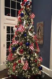 Patriotic Christmas Tree Usa Red White Blue Patriotic Christmas Tree Patriotic Christmas Decorations Christmas Tree Decorating Themes