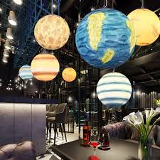 Nordic Planet Design Pendant Lamp Unique Solar System Planets Chandelier Restaurant Kids Room In 2020 Pendant Lamp Planet Design Energy Saving Bulbs