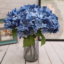 Baby pink & blue wedding bouquet. Dark Blue Wedding Flowers Real Touch Hydrangea Vanrina
