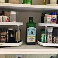 Amazon Com Customer Reviews Stow N Spin Kitchen Cabinet Storage Organizer 2 Tier Turntable Whit Kitchen Cabinets Storage Organizers Diy Bathroom Pantry Shelf