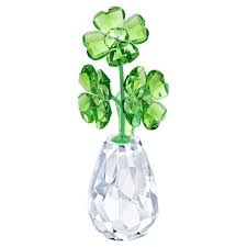 Swarovski crystal vase with flowers. Flower Dreams Four Leaf Clovers Swarovski Com