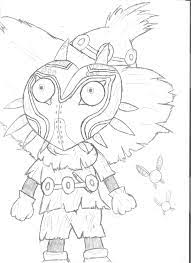 After obtaining all 20 normal masks, completing trials inside the moon.; Majoras Mask Colouring Pages Coloring Home