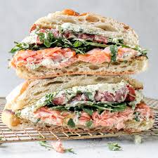 Smoked Salmon and Goat Cheese Sandwiches